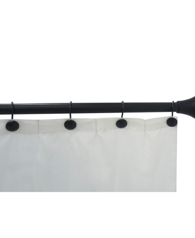 Shop Lavender And Sage Adjustable Curtain Tension Shower Rod And Hooks, Set Of 13, 42" In Matte Black
