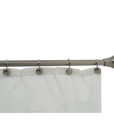 Shop Lavender And Sage Adjustable Curtain Tension Shower Rod And Hooks, Set Of 13, 42" In Brushed Nickel