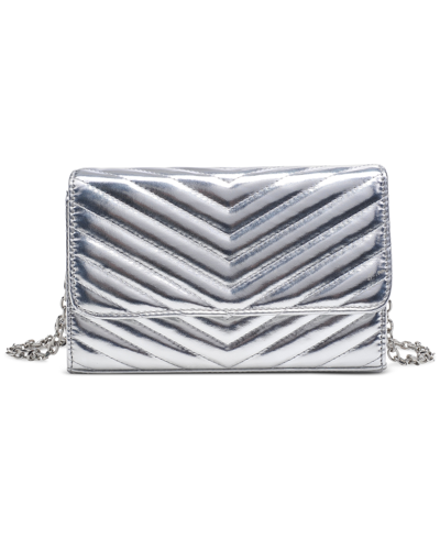 Shop Urban Expressions Tamara Quilted Crossbody In Silver