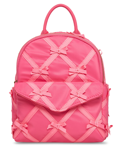 Shop Betsey Johnson Women's Bow-peep Nylon Mini Backpack Bag In Pink