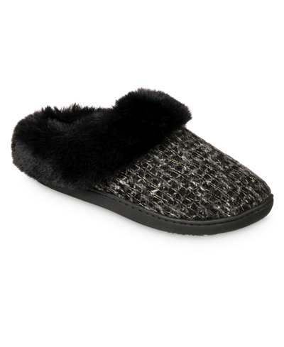 Shop Isotoner Signature Women's Sweater Knit Samantha Hoodback Slippers In Black