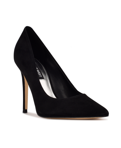 Nine West Women's Fresh Stiletto Pointy Toe Dress Pumps Women's Shoes In Black Suede