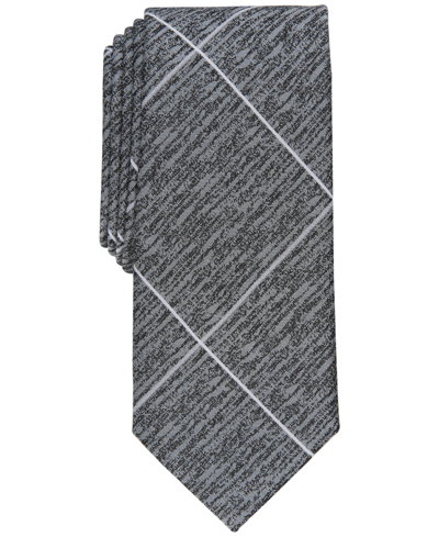 Shop Alfani Men's Hector Windowpane Tie, Created For Macy's In Slate Blue