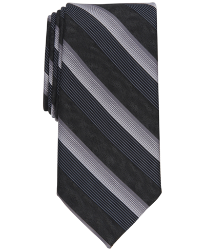 Shop Perry Ellis Men's Preston Classic Stripe Tie In Black