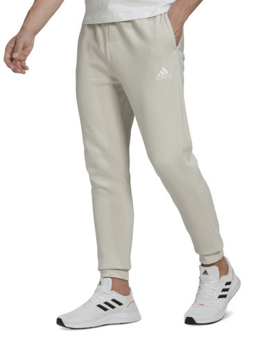 Adidas Originals Adidas Men's Cozy Fleece Tapered Leg Mid-rise Jogger Pants  In Off White/off White | ModeSens