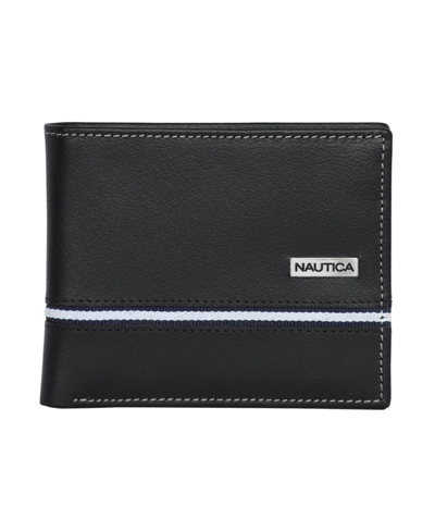 Shop Nautica Men's Bifold Leather Wallet In Black