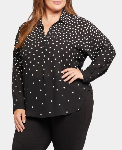 Shop Nydj Plus Size Becky Long Sleeve Blouse In Percy Dot
