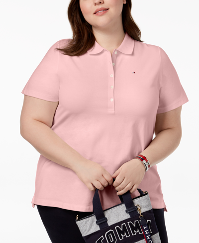 Tommy Hilfiger Plus Size Pique Polo Shirt, Created For Macy's In Ballerina  Pink | ModeSens