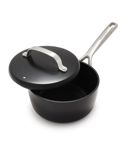 Shop Bk Aluminum, Stainless Steel 2-quart Sauce Pan With Lid In Black