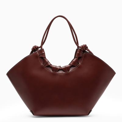 Shop Hereu Cordell Mahogany Leather Tote Bag In Brown