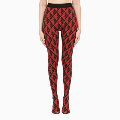 Shop Marine Serre Red/black Printed Tights