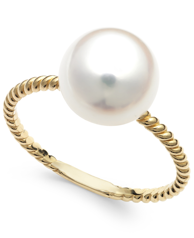 Shop Belle De Mer Cultured Freshwater Pearl Ring In 14k Gold (9mm)
