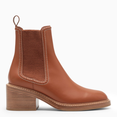 Shop Chloé | Leather Ankle Boot In Brown