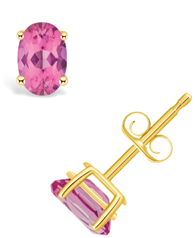 Macy's Pink Topaz (1-1/7 Ct. T.w.) Stud Earrings In 14k Yellow Gold Or 14k White Gold In Gold