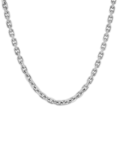 Shop Esquire Men's Jewelry Cable Link 24" Chain Necklace, Created For Macy's In Silver