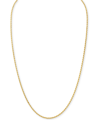 Shop Esquire Men's Jewelry Rope Link 24" Chain Necklace, Created For Macy's In Gold Over Silver