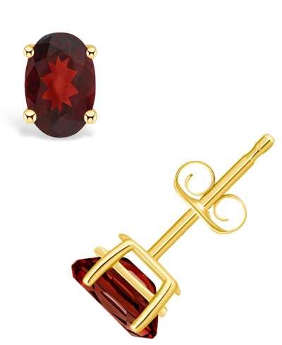 Macy's Garnet (1-1/6 Ct. T.w.) Stud Earrings In 14k Yellow Gold Or 14k White Gold In Gold