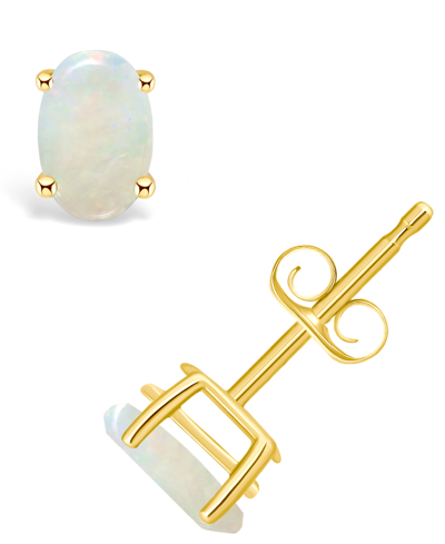 Macy's Opal (1/2 Ct. T.w.) Stud Earrings In 14k Yellow Gold Or 14k White Gold In Gold