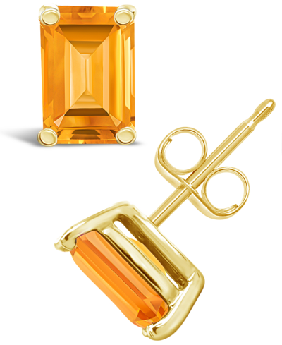 Macy's Citrine (1-1/10 Ct. T.w.) Stud Earrings In 14k Yellow Gold Or 14k White Gold In Gold