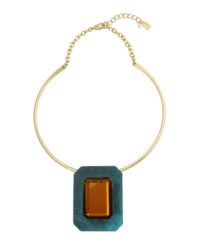 Shop Robert Lee Morris Soho Stone Pendant Necklace In Topaz