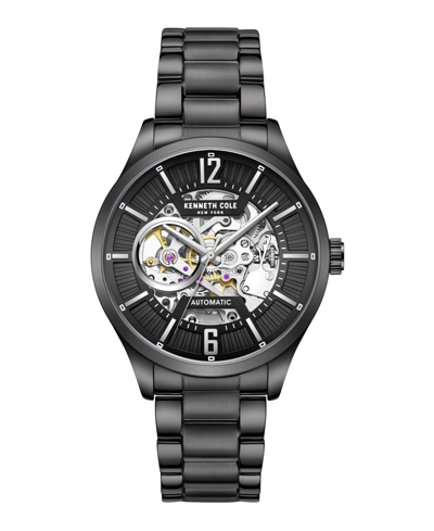 Shop Kenneth Cole New York Men's Automatic Black Stainless Steel Bracelet Watch 42mm