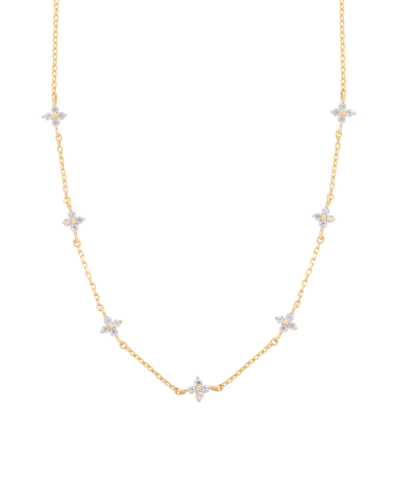Shop Girls Crew Women's Shimmer Blossom Necklace In Gold Plated