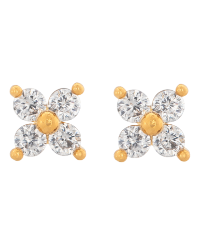 Shop Girls Crew Women's Teeny Tiny Clear Cluster Studs In Gold Plated