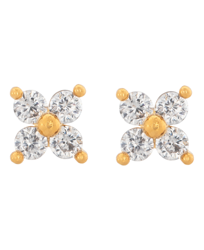 Girls Crew Women's Teeny Tiny Clear Cluster Studs In Gold Plated