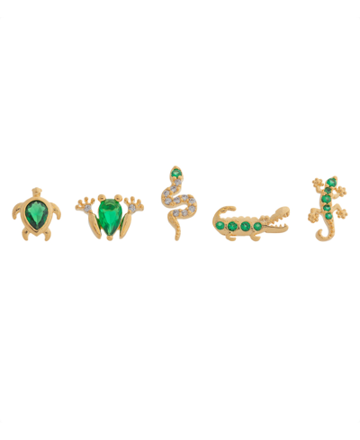Girls Crew Women's Emerald Rainforest Stud Set In Gold Plated