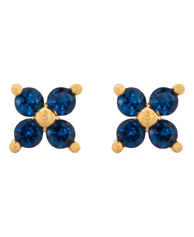 Shop Girls Crew Women's Teeny Tiny Sapphire Cluster Studs In Gold Plated