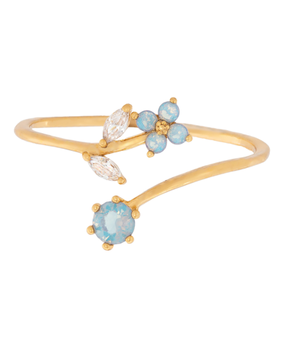 Shop Girls Crew Women's Wandering Blossom Adjustable Ring In Gold Plated