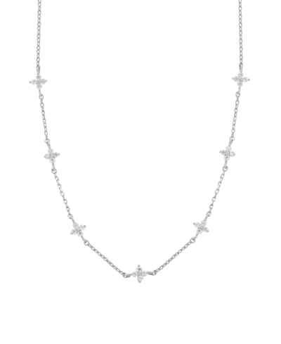 Shop Girls Crew Women's Shimmer Blossom Necklace In Silver Plated