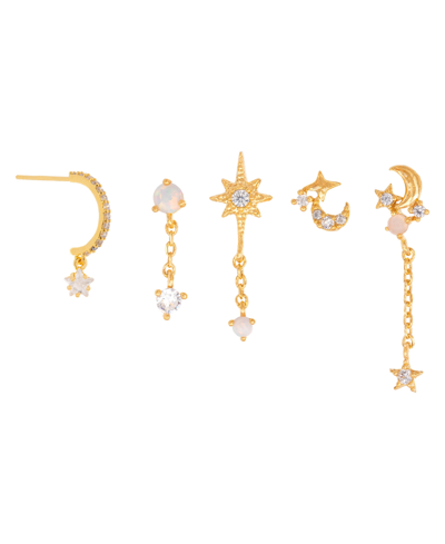 Shop Girls Crew Women's Twinkle Opal Earring Set In Gold Plated