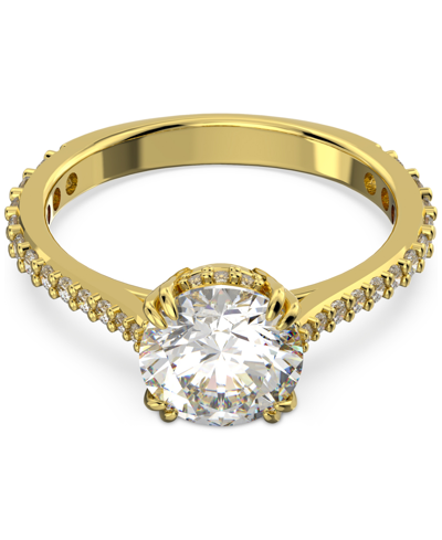 Shop Swarovski Gold-tone Constella Crystal Cocktail Ring