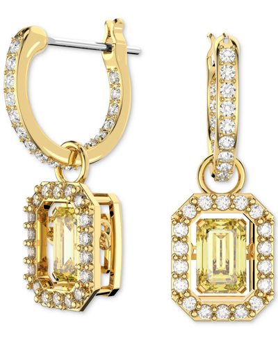 Shop Swarovski Gold-tone Millenia Crystal Drop Earrings In Yellow