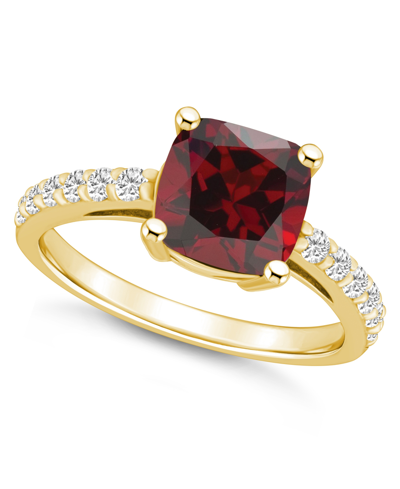 Macy's Garnet (2-3/4 Ct. T.w.) And Diamond (1/3 Ct. T.w.) Ring In 14k Yellow Gold In Garnet