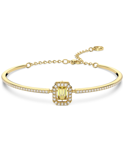 Shop Swarovski Gold-tone Millenia Crystal Bangle Bracelet In Yellow