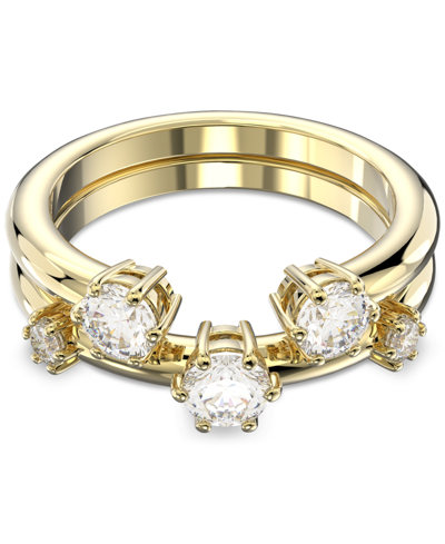 Shop Swarovski Gold-tone 2-pc. Set Constella Crystal Ring