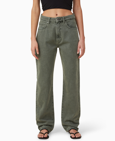 Shop Cotton On Women's Long Straight Jeans In Smokey Green