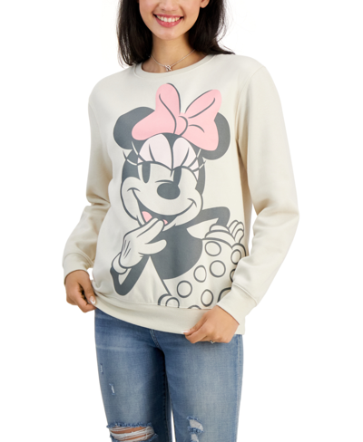 Shop Disney Juniors' Minnie Mouse Graphic Sweatshirt In Birch