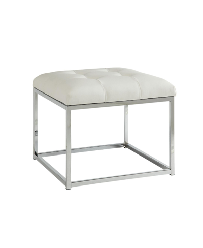 Shop Coaster Home Furnishings Ventura Upholstered Tufted Ottoman In White