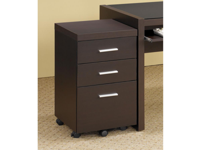 Shop Coaster Home Furnishings Simon Three-drawer Mobile File Cabinet In Cappuccino