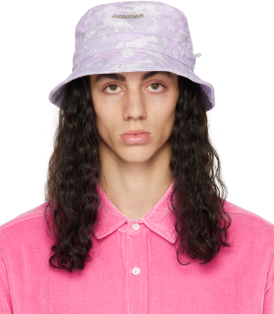 Shop Jacquemus Purple Le Papier 'le Bob Gadjo' Bucket Hat In 6ag Print Faded Flow