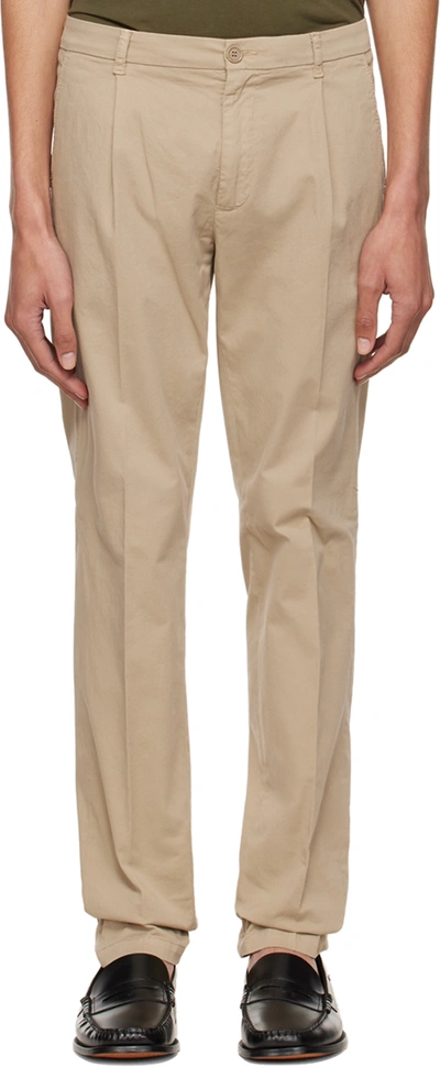 Shop Aspesi Beige Frank Trousers In 01047 - Coloniale /