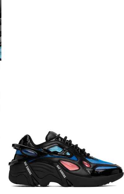 Shop Raf Simons Black Cylon-21 Sneakers In Black Blue