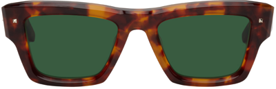 Shop Valentino Tortoiseshell Xxii Sunglasses In Honey Tortoise/dark