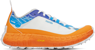 Shop Norda Orange & Blue Ray Zahab Edition ' 001' Sneakers In White Dyneema/orange