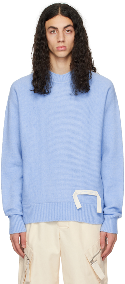 Shop Jacquemus Blue Le Papier 'la Maille Gardian' Sweater
