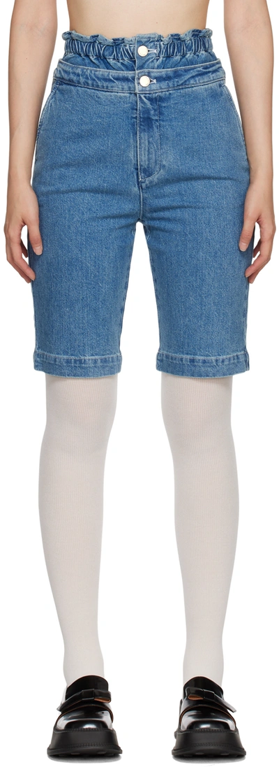 Shushu-tong Ssense Exclusive Blue Mid-length Denim Shorts In Bl100 Blue