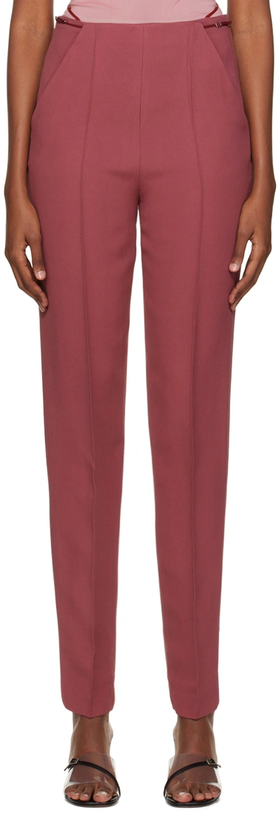 Nensi Dojaka High Waist Strap Detail Pleated Pants In Hawthorn